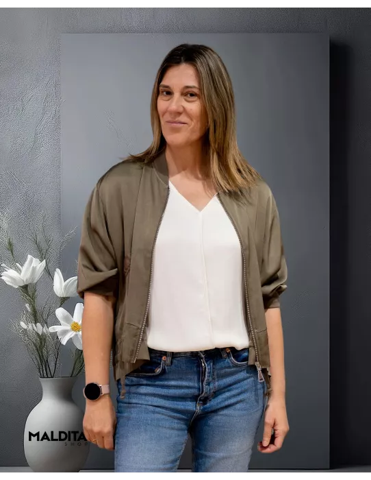 Bomber Kaki bolsillos