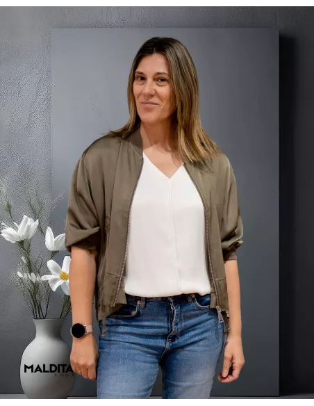 Bomber Kaki bolsillos