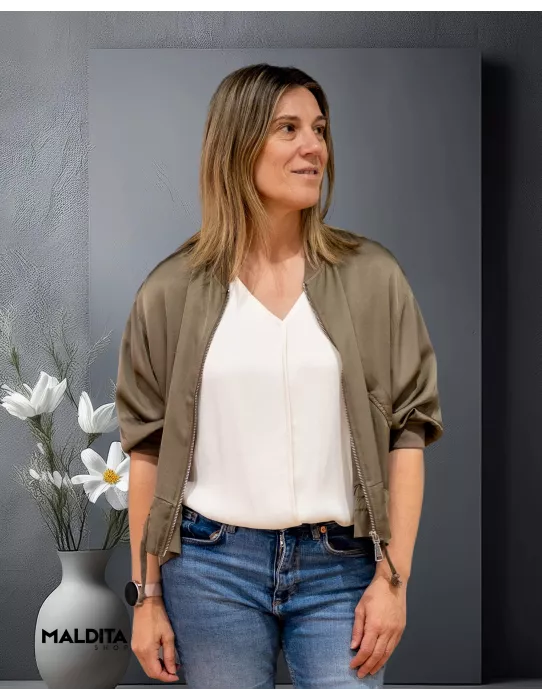 Bomber Kaki bolsillos