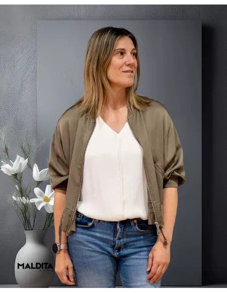 Bomber Kaki bolsillos