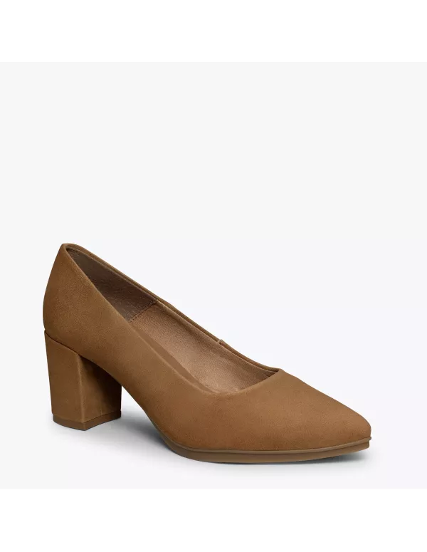 Zapatos URBAN de tacón medio camel 2