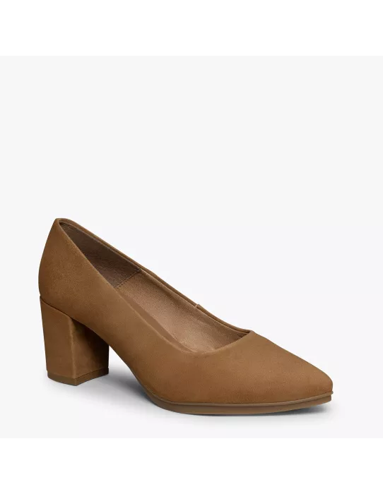 Zapatos URBAN de tacón medio camel
