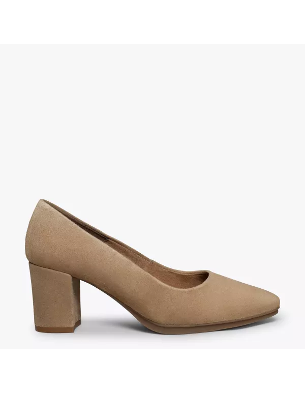 Zapatos URBAN de tacón medio beige