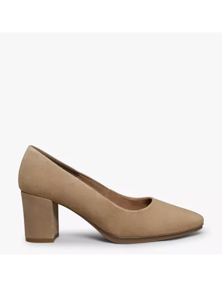 Zapatos URBAN de tacón medio beige