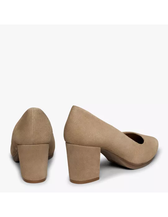 Zapatos URBAN de tacón medio beige