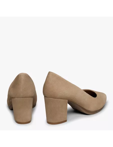 Zapatos URBAN de tacón medio beige