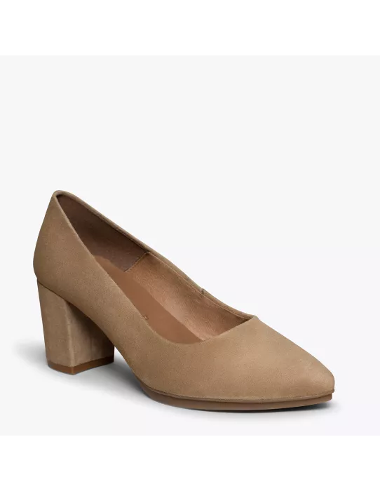 Zapatos URBAN de tacón medio beige