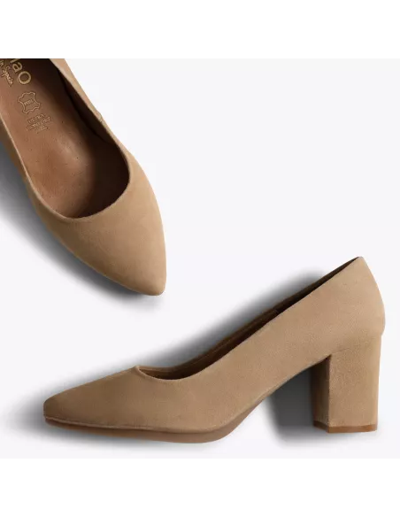 Zapatos URBAN de tacón medio beige