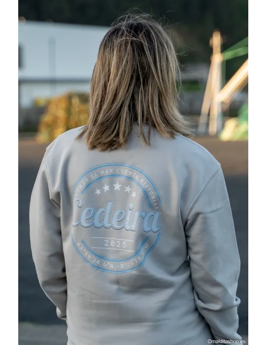Sudadera Unisex Cedeira '25 gris personalizable