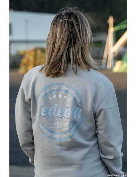 Sudadera Unisex Cedeira '25 gris personalizable