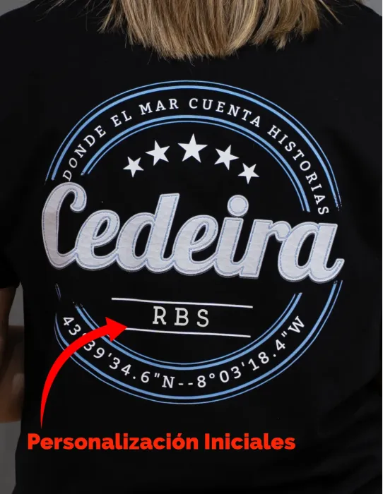 Camiseta Unisex Cedeira '25 negra (personalizable)