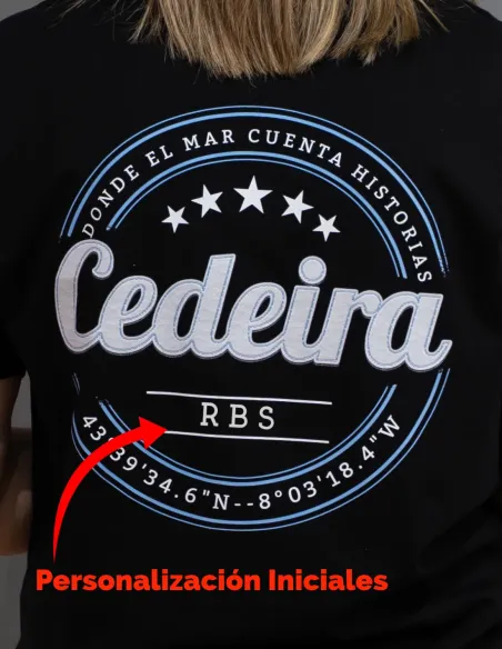 Camiseta Unisex Cedeira '25 negra (personalizable)