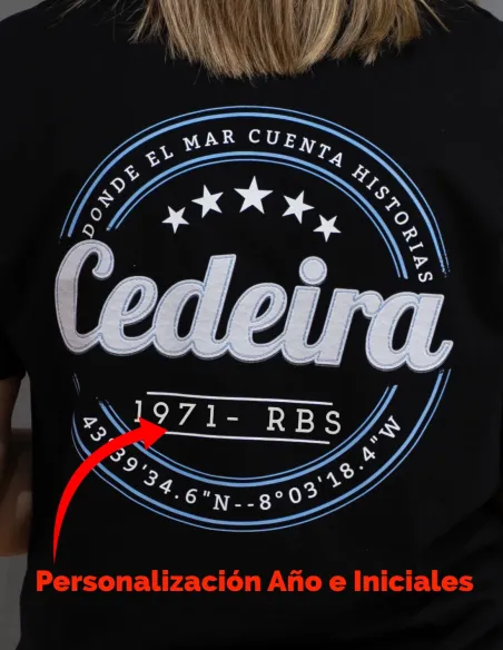 Camiseta Unisex Cedeira '25 negra (personalizable)