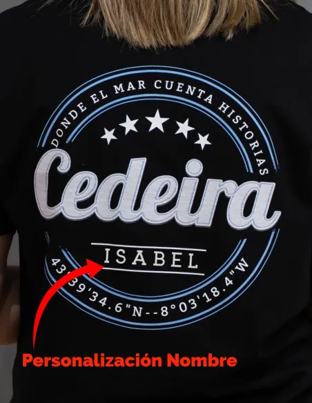 Camiseta Unisex Cedeira '25 negra (personalizable)
