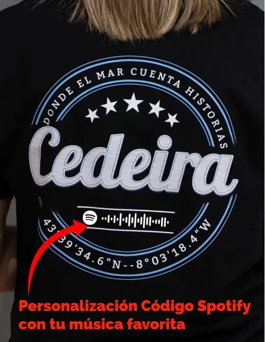 Camiseta Unisex Cedeira '25 negra (personalizable)
