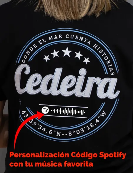 Camiseta Unisex Cedeira '25 negra (personalizable)
