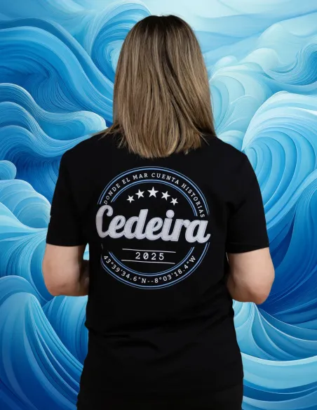 Camiseta Unisex Cedeira '25 negra (personalizable)