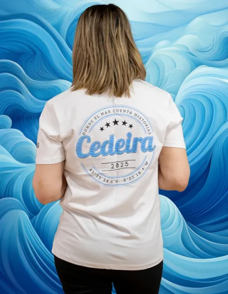 Camiseta Unisex Cedeira '25 blanca (personalizable)