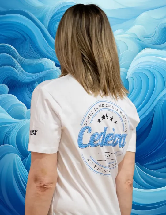 Camiseta Unisex Cedeira '25 blanca (personalizable)