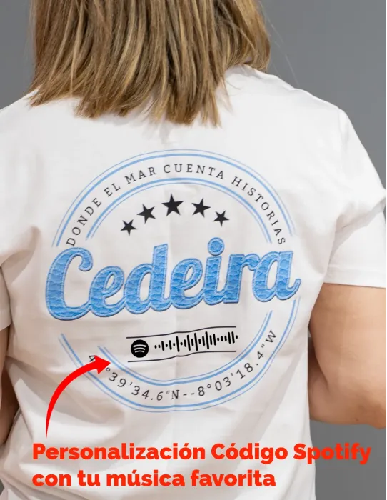 Camiseta Unisex Cedeira '25 blanca (personalizable)
