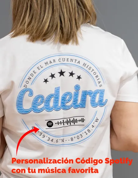 Camiseta Unisex Cedeira '25 blanca (personalizable)