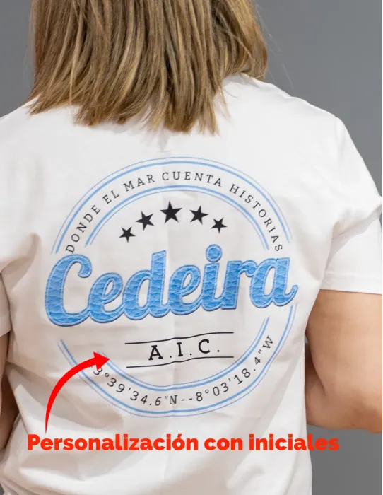 Camiseta Unisex Cedeira '25 blanca (personalizable)