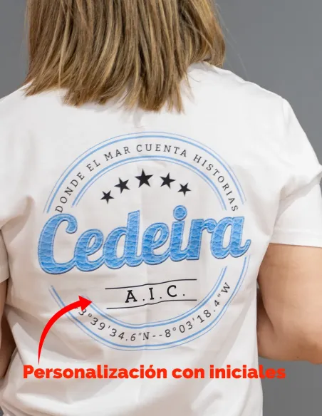 Camiseta Unisex Cedeira '25 blanca (personalizable)