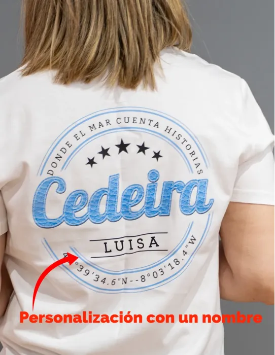 Camiseta Unisex Cedeira '25 blanca (personalizable)