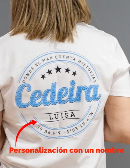 Camiseta Unisex Cedeira '25 blanca (personalizable)