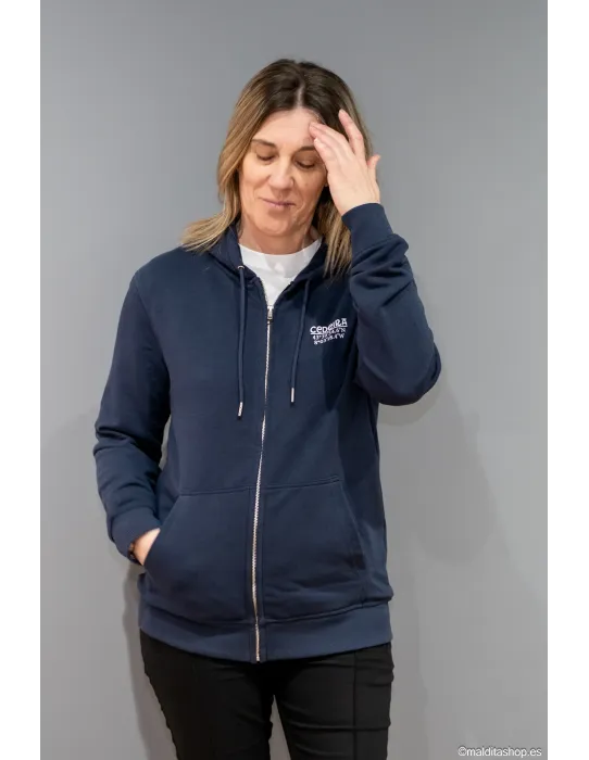 Sudadera cremallera Unisex capucha Mapa Costa de Cedeira