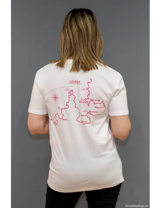 Camiseta Unisex Mapa Costa de Cedeira