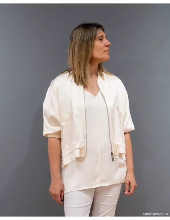 Bomber Crudo bolsillos