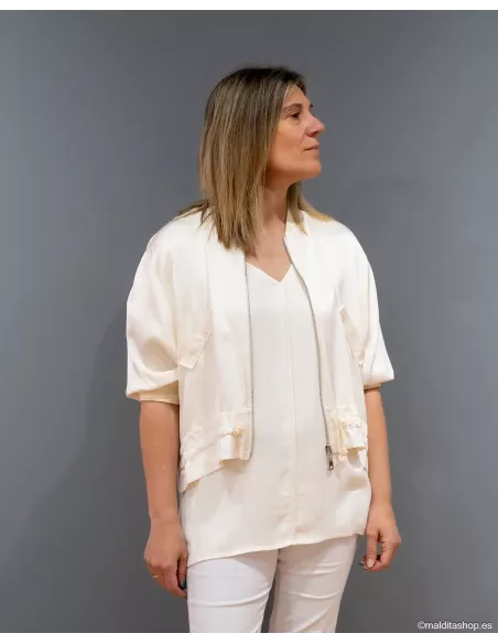 Bomber Crudo bolsillos