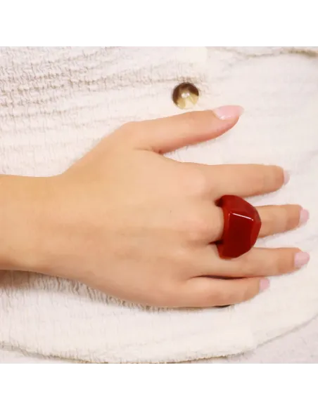 Anillo Anartxy Resin Coconut Rojo