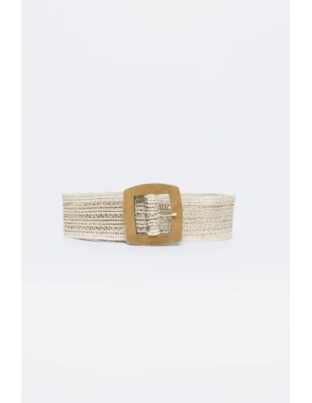 Cintrurón trenza hebilla madera cuadrada