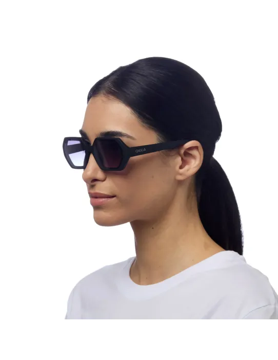 Gafas de Sol Okkia Andrea Negro | Montura Cuadrada Soft Touch UV 400 | Maldita