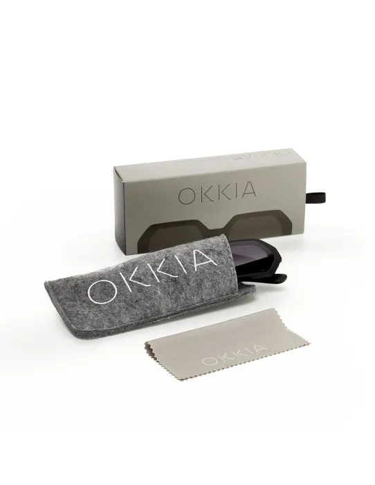 Gafas de Sol Okkia Andrea Negro | Montura Cuadrada Soft Touch UV 400 | Maldita