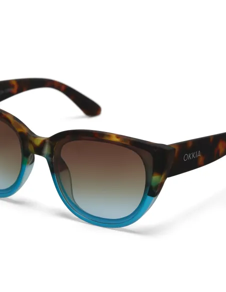 Gafas de Sol Okkia Silvia Habana y Azul | Montura Carey Azul Soft Touch UV 400 | Maldita