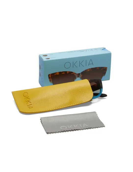 Gafas de Sol Okkia Silvia Habana y Azul | Montura Carey Azul Soft Touch UV 400 | Maldita