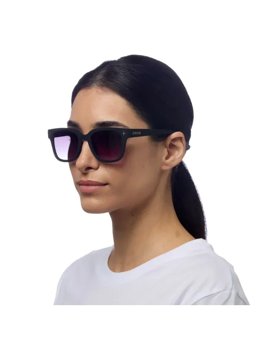 Gafas de Sol Okkia Giovanni Negro y Gris | Montura Cuadrada Soft Touch UV 400 | Maldita