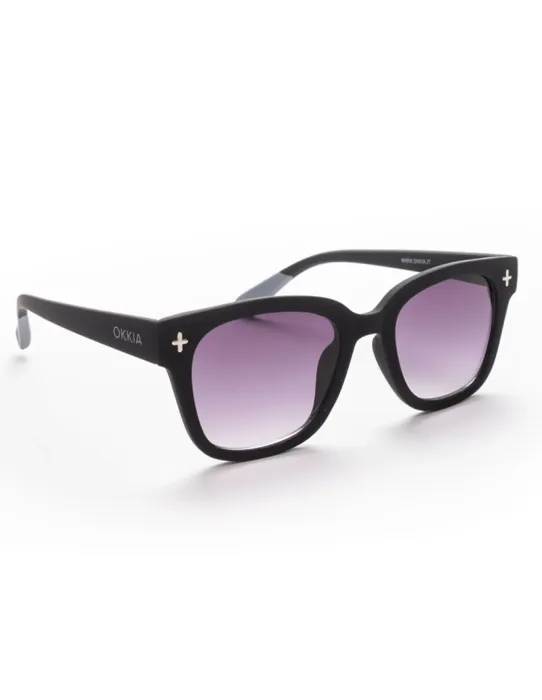 Gafas de Sol Okkia Giovanni Negro y Gris | Montura Cuadrada Soft Touch UV 400 | Maldita