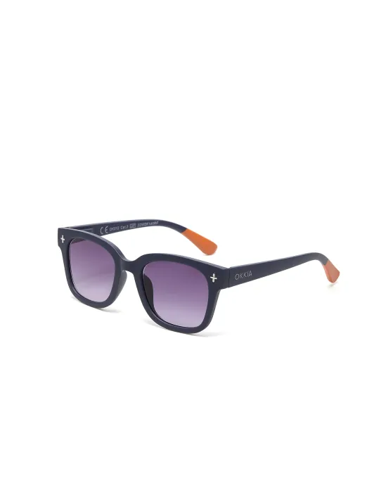 Gafas de Sol Okkia Giovanni Midnight | Montura Cuadrada Azul Soft Touch UV 400 | Maldita