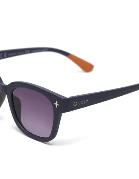 Gafas de Sol Okkia Giovanni Midnight | Montura Cuadrada Azul Soft Touch UV 400 | Maldita