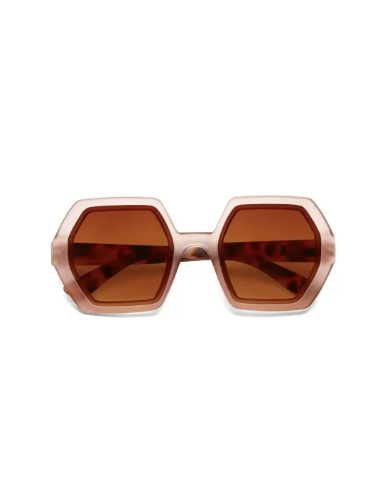 Gafas de Sol Okkia Emma Pink Havana | Montura Hexagonal Soft Touch UV 400 | Maldita