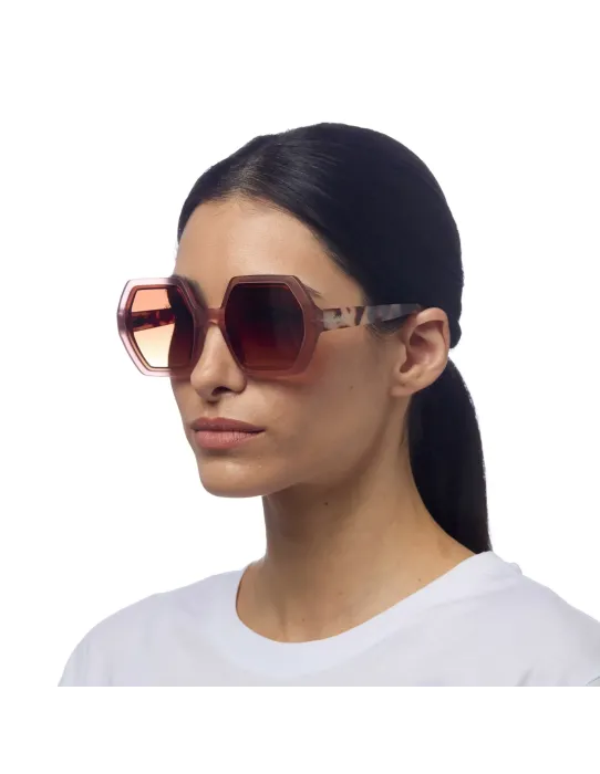 Gafas de Sol Okkia Emma Pink Havana | Montura Hexagonal Soft Touch UV 400 | Maldita