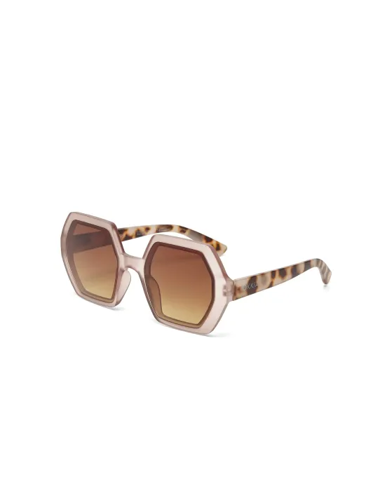 Gafas de Sol Okkia Emma Pink Havana | Montura Hexagonal Soft Touch UV 400 | Maldita