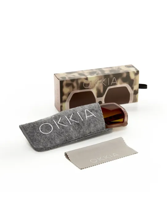 Gafas de Sol Okkia Emma Pink Havana | Montura Hexagonal Soft Touch UV 400 | Maldita
