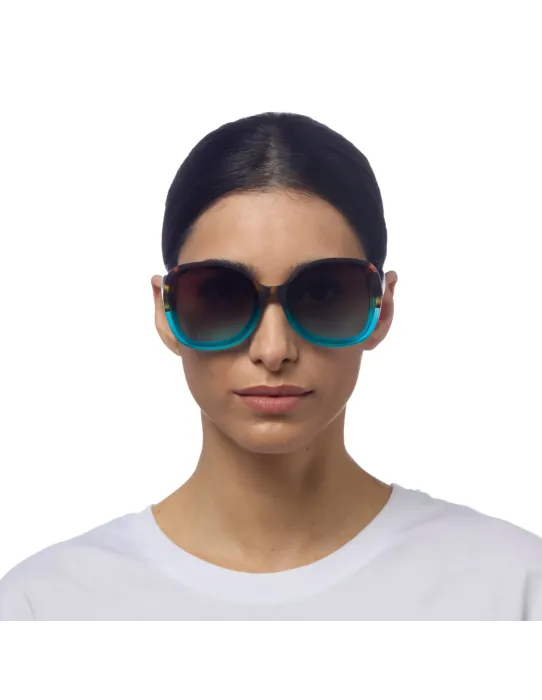 Gafas de Sol Okkia Anna Habana y Azul | Montura Redonda Soft Touch UV 400 | Maldita 2