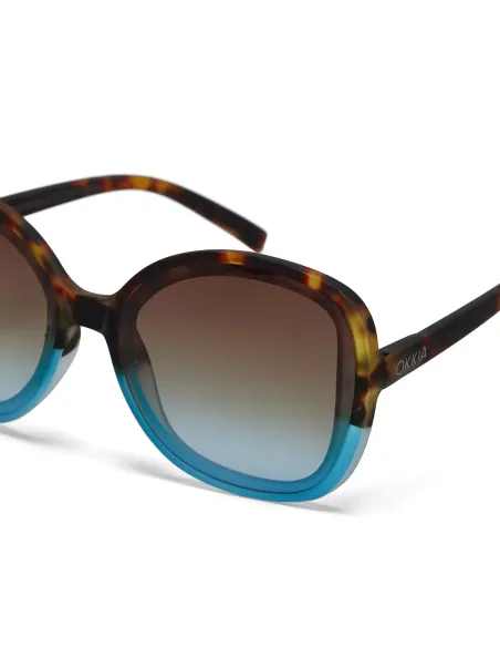Gafas de Sol Okkia Anna Habana y Azul | Montura Redonda Soft Touch UV 400 | Maldita