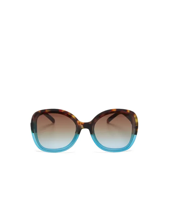 Gafas de Sol Okkia Anna Habana y Azul | Montura Redonda Soft Touch UV 400 | Maldita